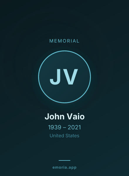 Memorial portrait of John Vaio