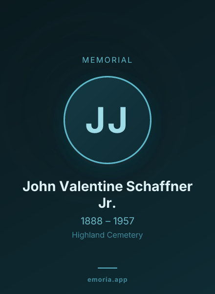 Memorial portrait of John Valentine Schaffner Jr.