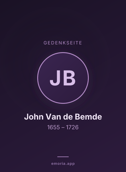 Gedenkportrait von John Van de Bemde