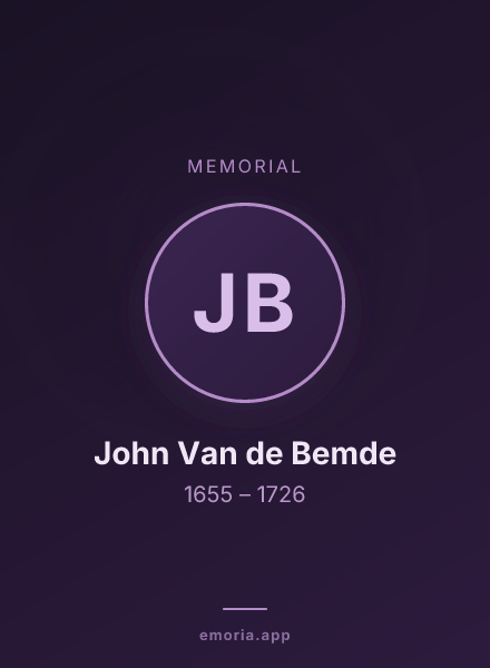 Memorial portrait of John Van de Bemde