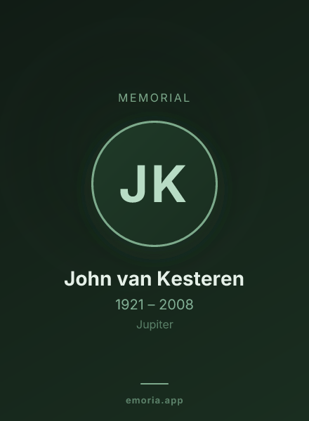 Memorial portrait of John van Kesteren