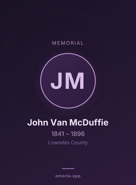 Memorial portrait of John Van McDuffie