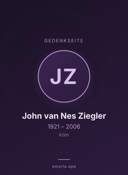 Gedenkportrait von John van Nes Ziegler
