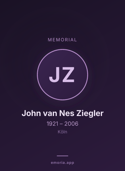Memorial portrait of John van Nes Ziegler