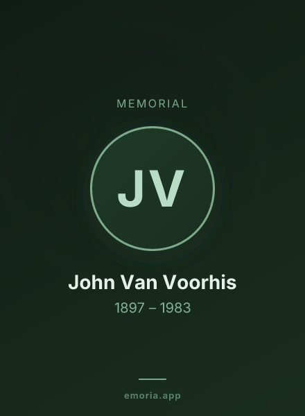 Memorial portrait of John Van Voorhis