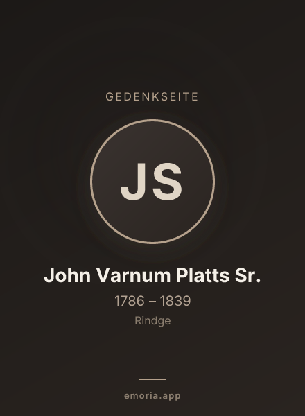 Gedenkportrait von John Varnum Platts Sr.