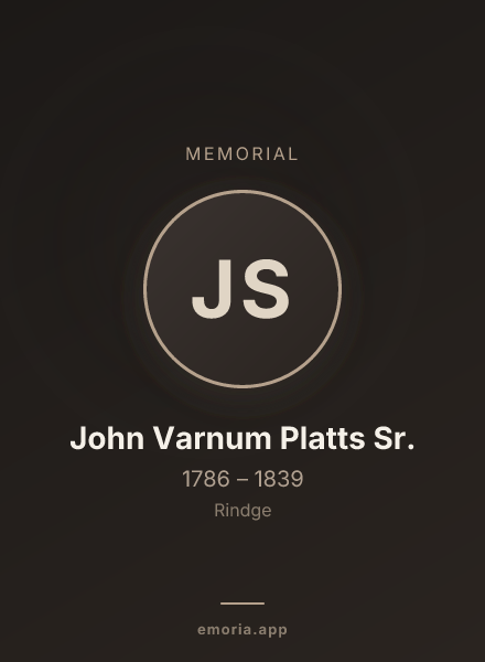 Memorial portrait of John Varnum Platts Sr.