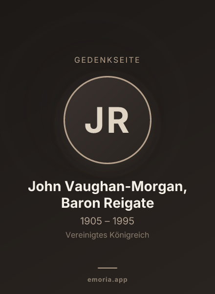 Gedenkportrait von John Vaughan-Morgan, Baron Reigate