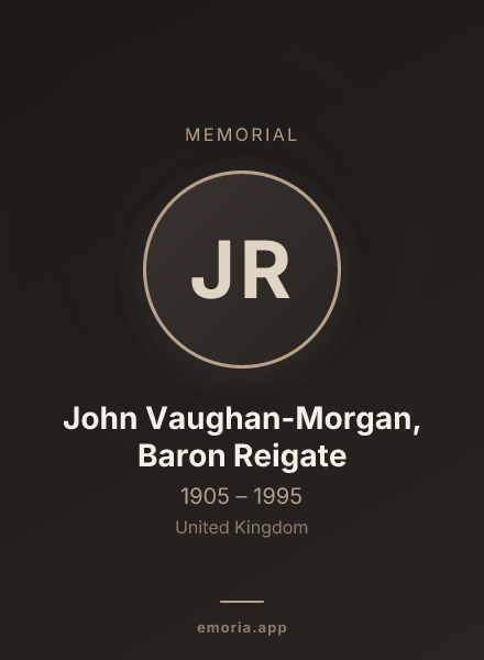 Memorial portrait of John Vaughan-Morgan, Baron Reigate
