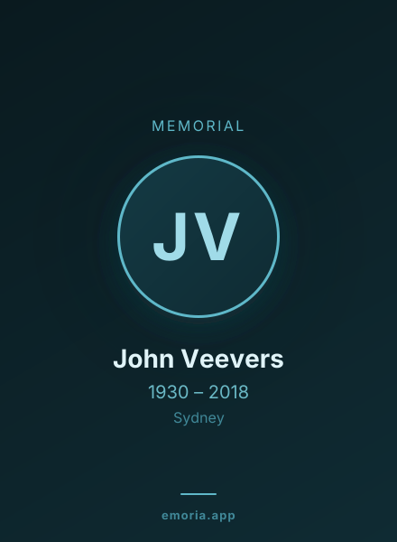 Memorial portrait of John Veevers