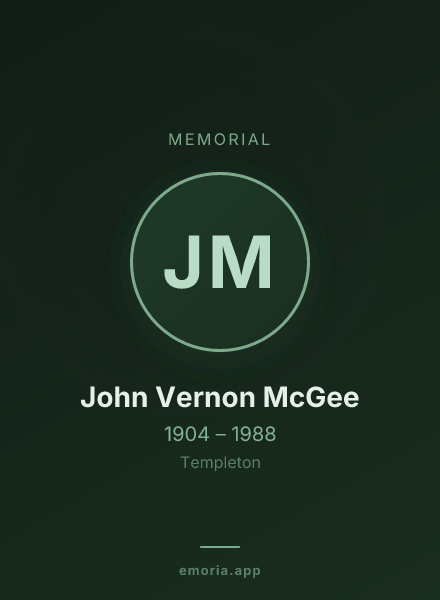 Memorial portrait of John Vernon McGee