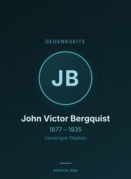Gedenkportrait von John Victor Bergquist