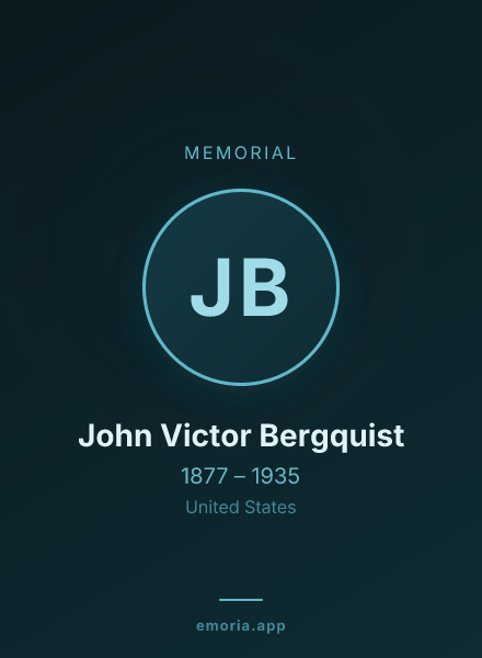 Memorial portrait of John Victor Bergquist