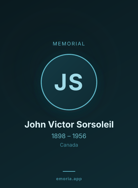 Memorial portrait of John Victor Sorsoleil