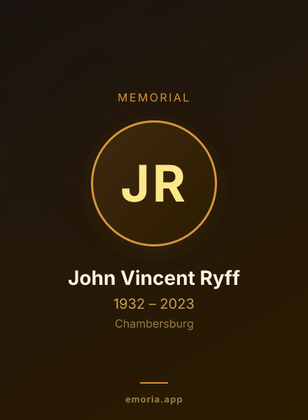 Memorial portrait of John Vincent Ryff