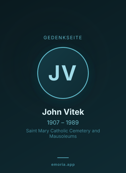 Gedenkportrait von John Vitek