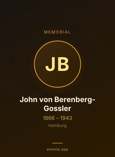 Memorial portrait of John von Berenberg-Gossler