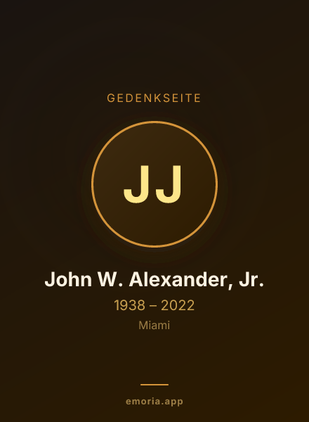 Gedenkportrait von John W. Alexander, Jr.