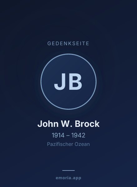 Gedenkportrait von John W. Brock