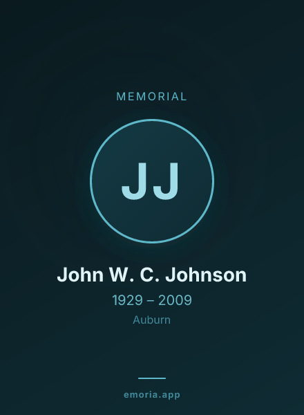 Memorial portrait of John W. C. Johnson