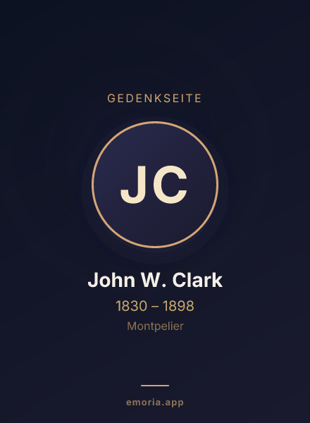 Gedenkportrait von John W. Clark