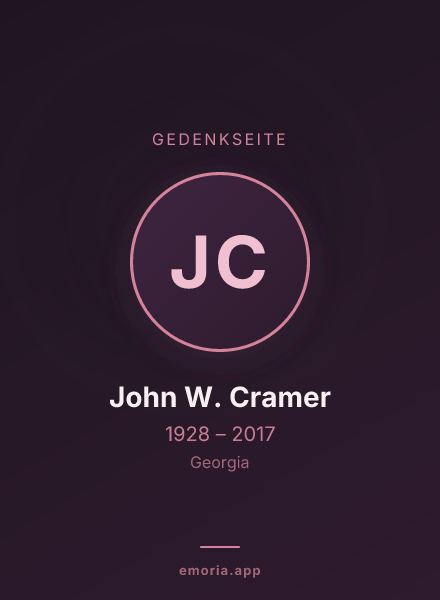 Gedenkportrait von John W. Cramer