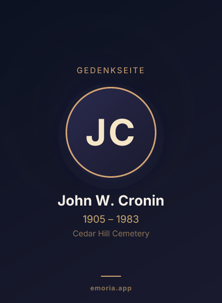 Gedenkportrait von John W. Cronin