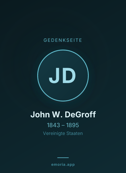 Gedenkportrait von John W. DeGroff