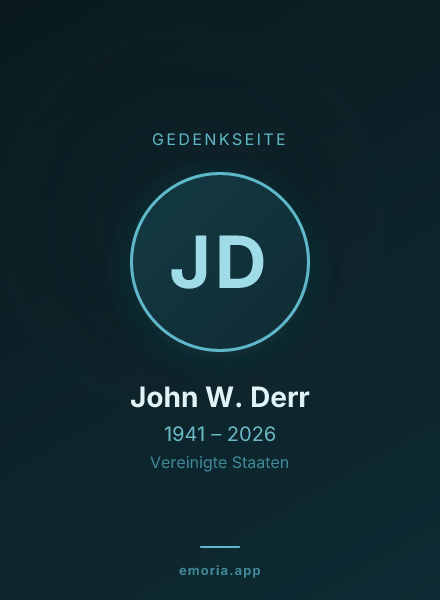 Gedenkportrait von John W. Derr