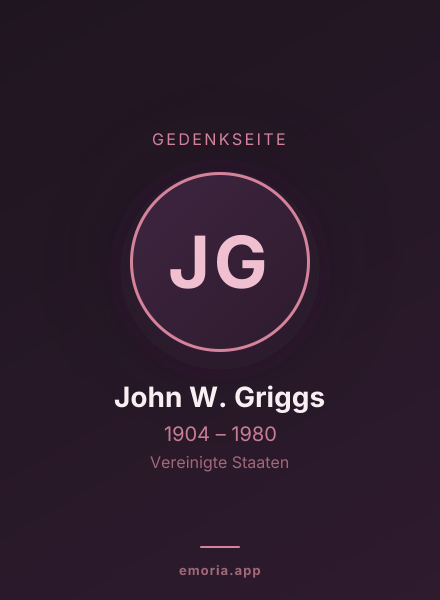Gedenkportrait von John W. Griggs