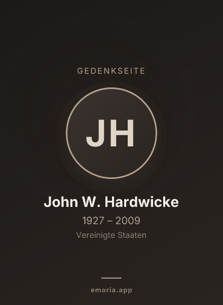 Gedenkportrait von John W. Hardwicke