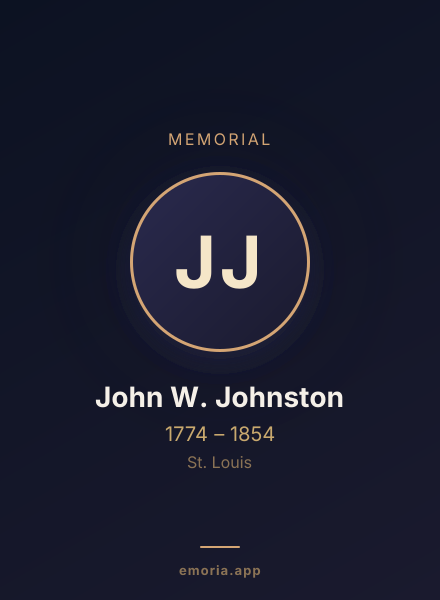 Memorial portrait of John W. Johnston