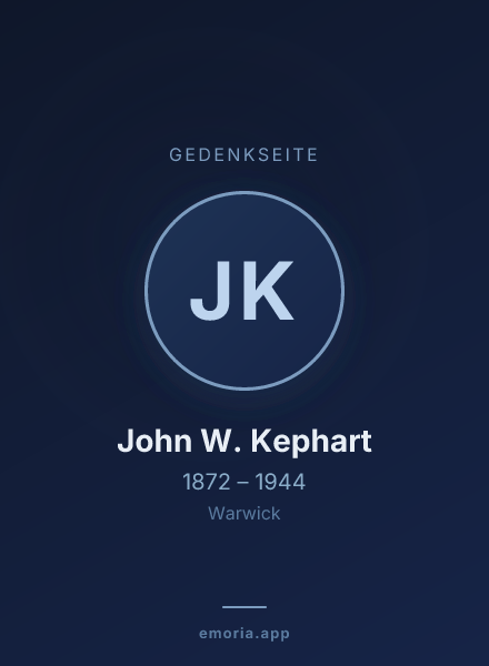 Gedenkportrait von John W. Kephart
