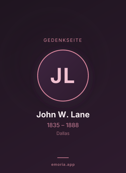 Gedenkportrait von John W. Lane