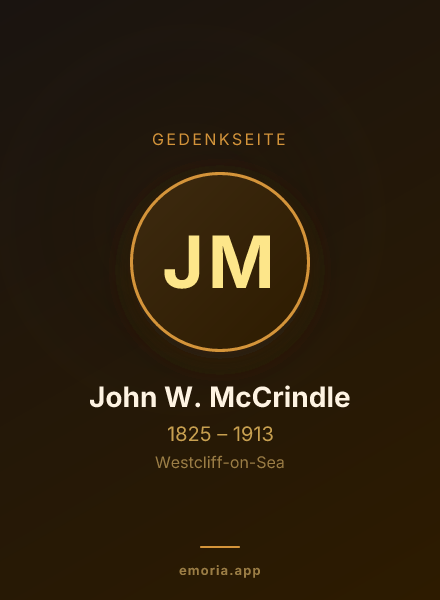 Gedenkportrait von John W. McCrindle