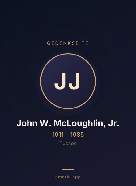 Gedenkportrait von John W. McLoughlin, Jr.
