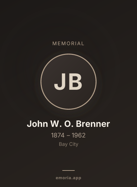 Memorial portrait of John W. O. Brenner