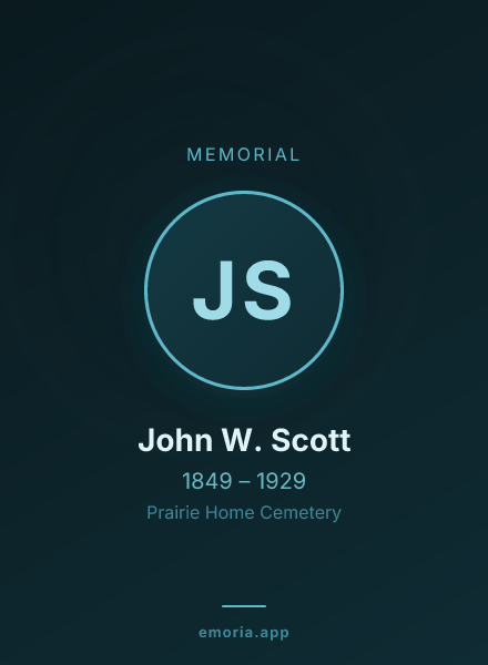 Memorial portrait of John W. Scott