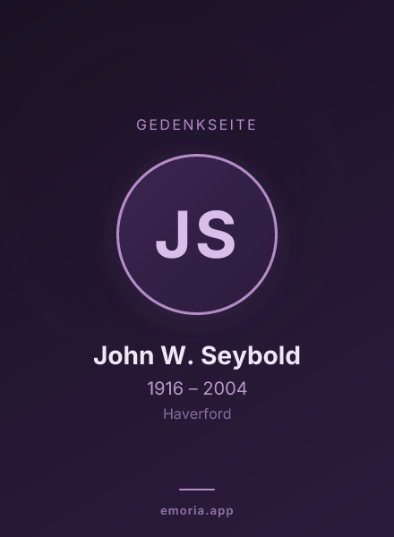 Gedenkportrait von John W. Seybold