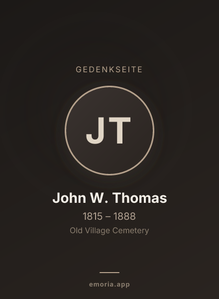 Gedenkportrait von John W. Thomas