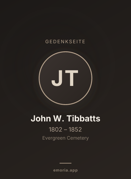 Gedenkportrait von John W. Tibbatts