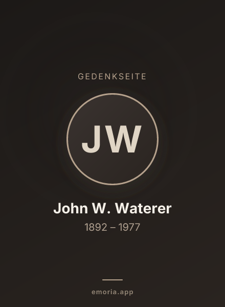 Gedenkportrait von John W. Waterer