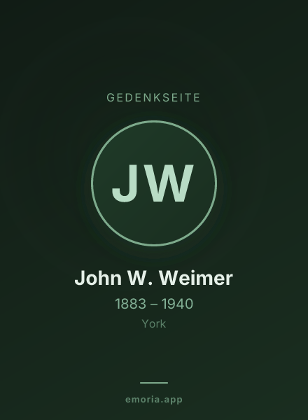 Gedenkportrait von John W. Weimer