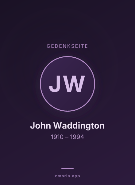 Gedenkportrait von John Waddington
