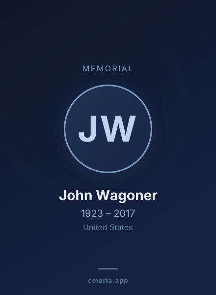 Memorial portrait of John Wagoner