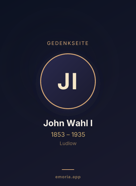 Gedenkportrait von John Wahl I