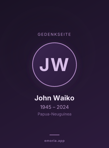 Gedenkportrait von John Waiko