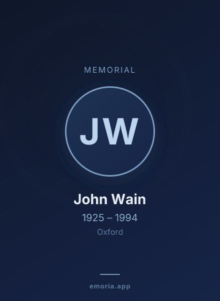Memorial portrait of John Wain