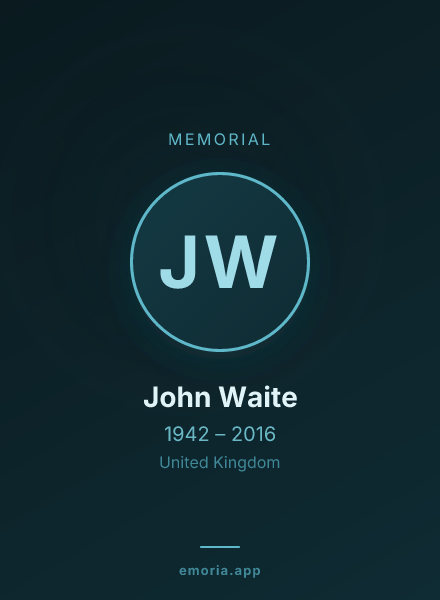 Memorial portrait of John Waite