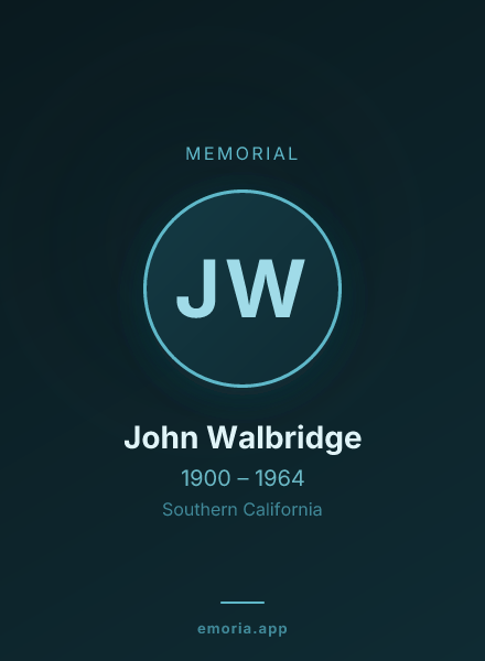 Memorial portrait of John Walbridge